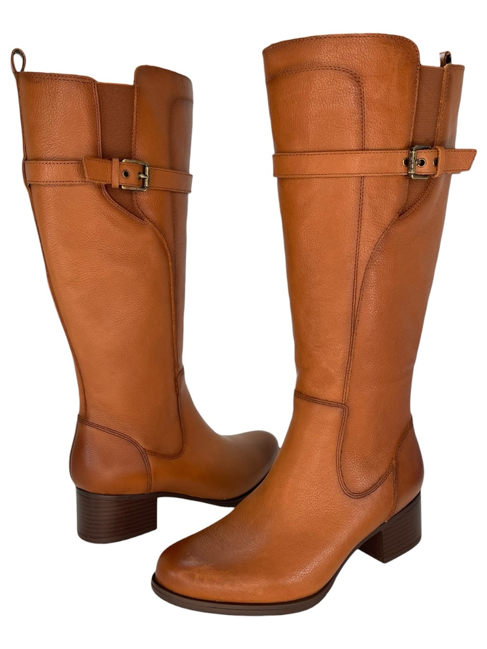 Naturalizer Tan Leather Knee-High Riding Boots - Picture 10 of 12